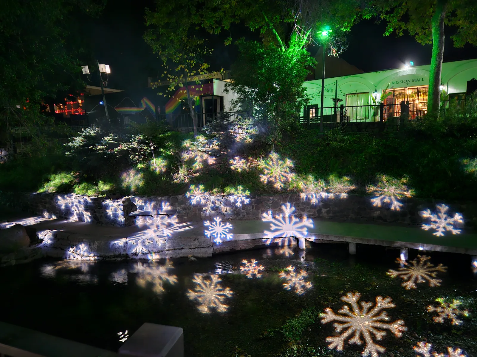 Snowflake projections on the creek